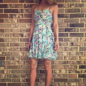 Floral spaghetti strap summer dress.